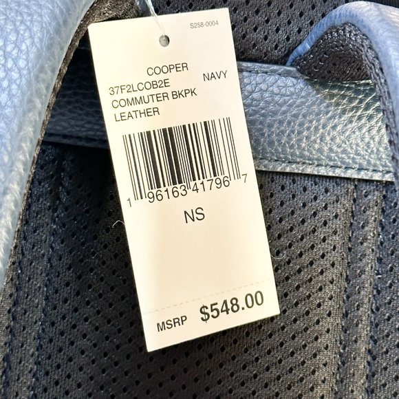 Michael Kors Cooper Large Commuter Leather Backpack Navy Blue main image 10